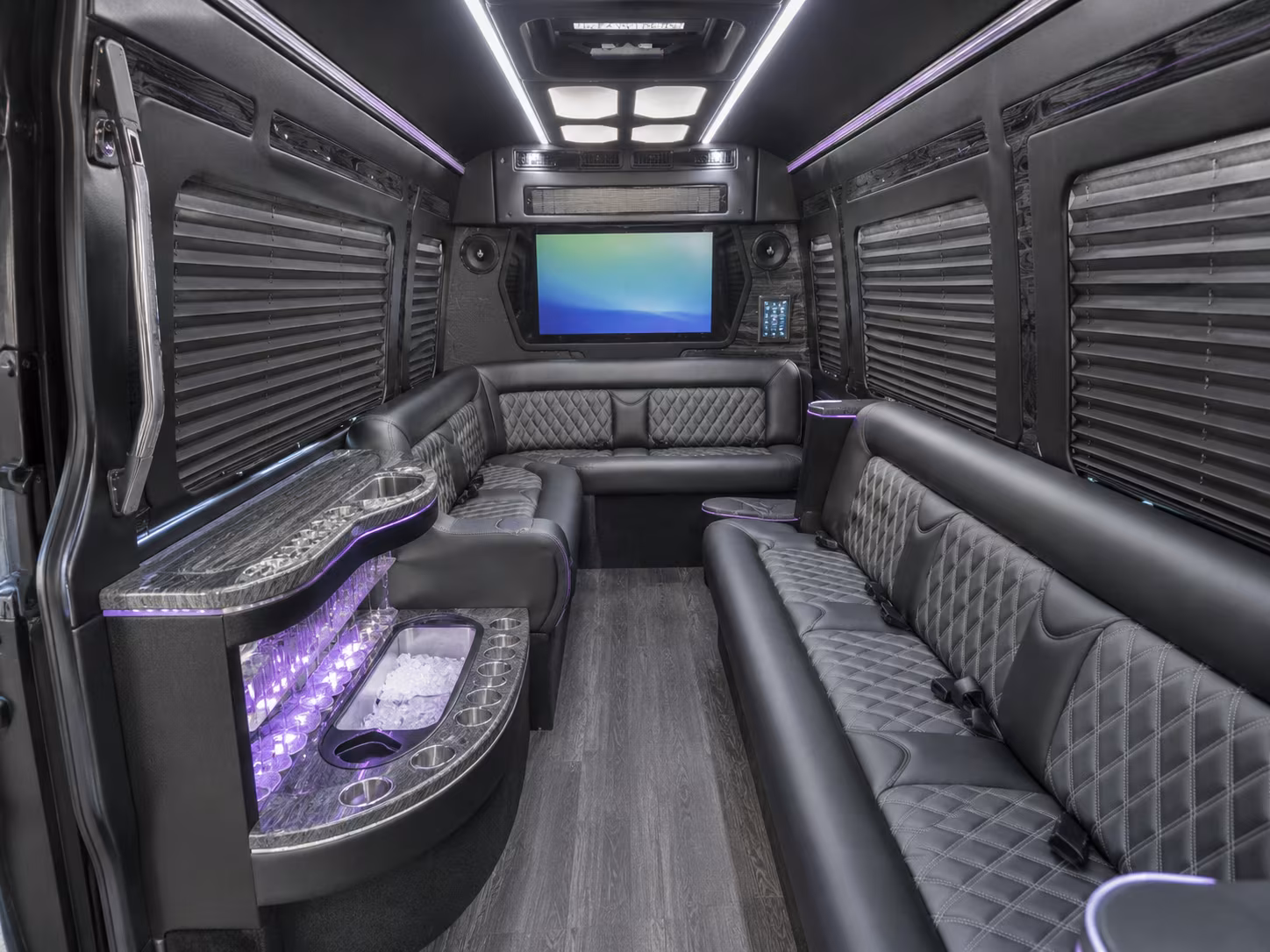woodbury 40 passenger party bus inside
