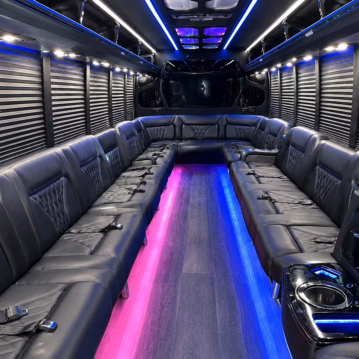 woodbury party bus rental interior