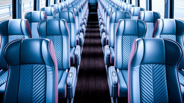 56 passenger charter bus interior view